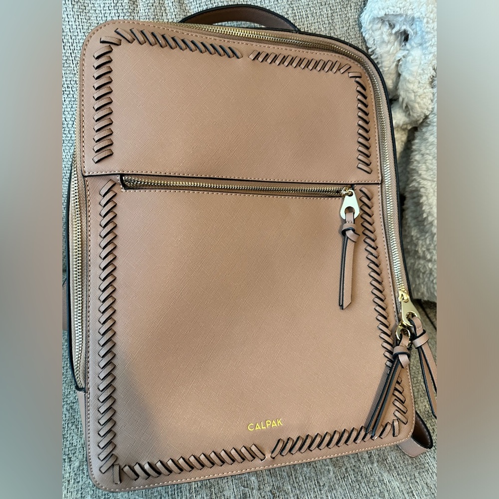 Calpak Kaya 15 inch laptop backpack in Caramel